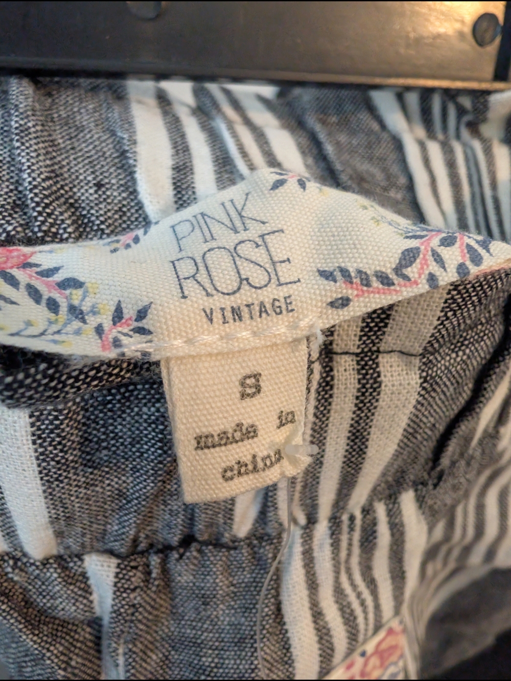 Pink Rose Gray and White Striped Wide-Leg Trousers - Picture 3 of 3